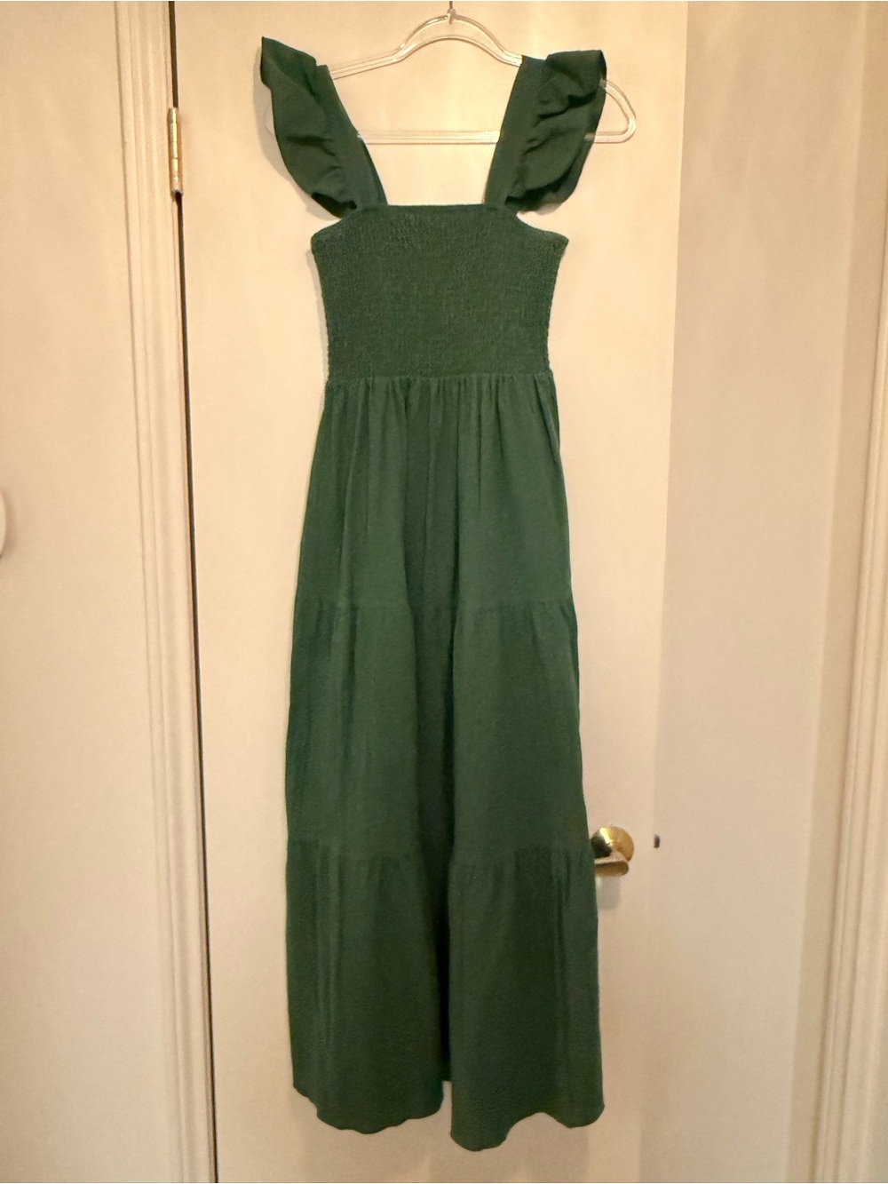 Green Ruffle-Strap Maxi Dress size S